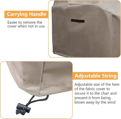 ATR ART TO REAL Outdoor Protective Covers Patio Chair Covers 600D Oxford Fabric Weatherproof Wicker/Rattan Chair Covers (Khaki)