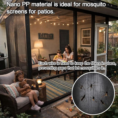 Abimars Garden Mesh Netting, 10’ x 20’ Extra-Thick Mosquito Netting for Patio, Nano-Composite Bird Netting for Vegetables Plants Fruits Flowers Patios Balconies, Shading Rate 30%, Black