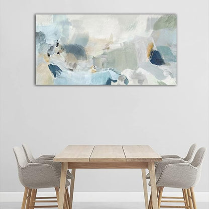 arteWOODS Abstract Canvas Wall Art Teal Abstract Pictures Canvas Painting Modern Bluish Green Canvas Prints Turquoise Artwork Wall Decor for Living Room Bedroom Home Office Wall Decoration 29" x 58"