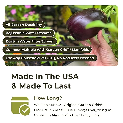 Garden Grid Watering System, 2x4 Cornerless | Drip Irrigation System for Garden Beds - But Better | Pre-Assembled, Waters Every Plant | Ideal for Beds w/Corner Posts or Curved Ends | 22.5"x44"