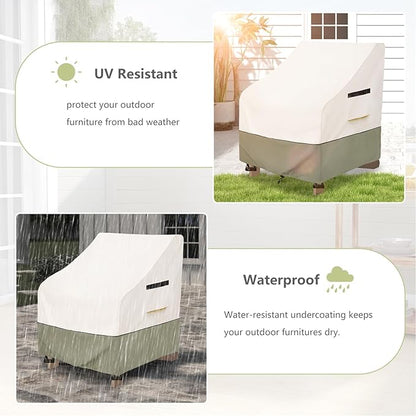 Patio Adirondack Chair Cover 28 W x 31 D x 36 H inches,600D Heavy Duty Waterproof Outdoor Chair Covers,Patio Furniture Covers for Adirondack Chair,Beige