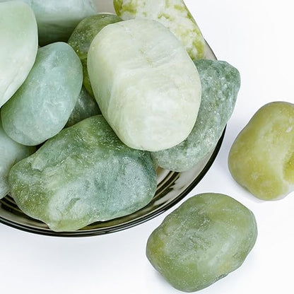 20lbs Jade Pebbles for Indoor Plants, 2-3 Inch Plant Rocks for Pots Indoor, Decorative Garden Rocks Outdoor Landscaping, Polished Natural Stone for Walkways, Yard, Vases, Crafts