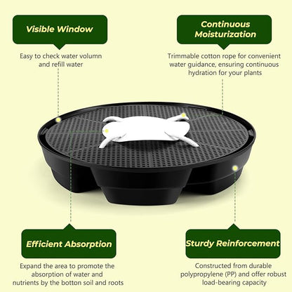 MultiOutools 4 Pack Self Watering Pot Base with 5 Gallon Fabric Grow Bag, Self Water Pots for Indoor Plants, Auto Watering Plant Saucer for Fabric Planters for Garden Outdoors