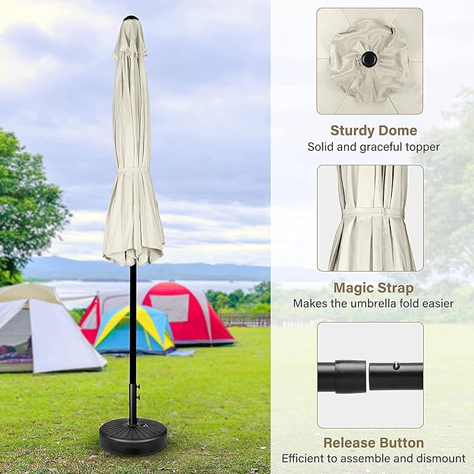 Simple Deluxe 9' Patio Umbrella Outdoor Table Market Yard Umbrella with Push Button Tilt/Crank