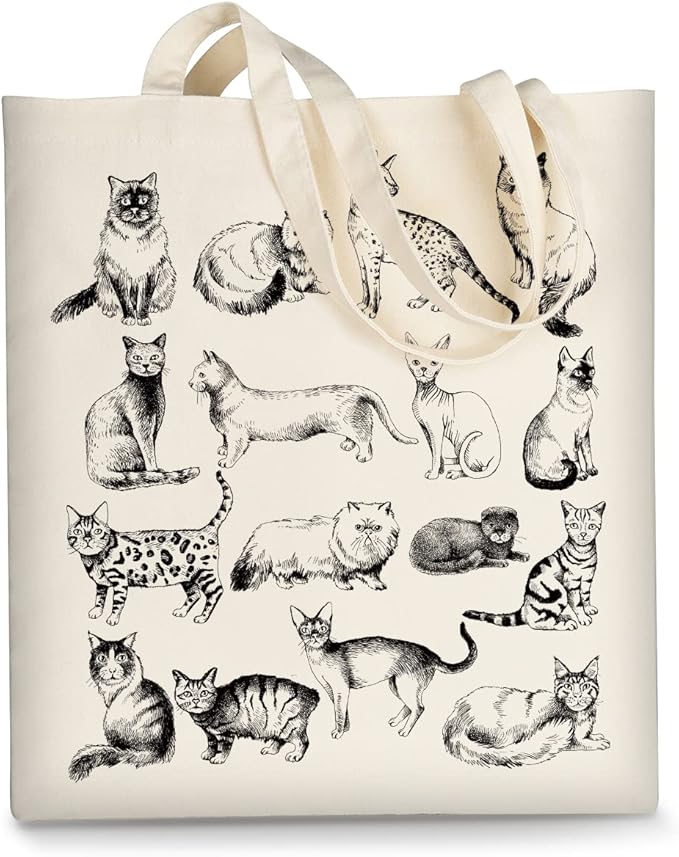 AUSVKAI Canvas Tote Bag Aesthetic for Women, Cute Reusable Cloth Cotton Bags for Shopping Beach Grocery