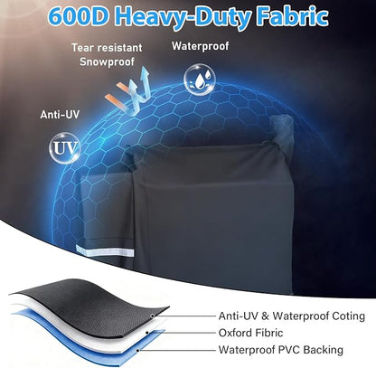 Utheer Grill Cover for Traeger 34 Series, 600D Waterproof Pellet Smoker Cover with Drawstring, Fits Pro 34 & Pro 780, BAC380 Cover All Weather Protection