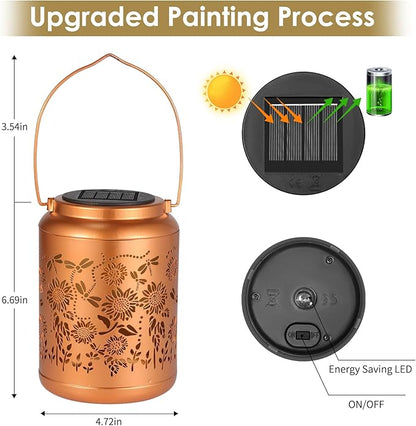 Solar Garden Lights,Sunflower Lanterns Outdoor Decoration, Mothers Day Birthday Gifts for Women Grandma, Garden Decor Hanging Solar Lights Outdoor for Yard, Patio, Backyard, Porch (2 Pack)