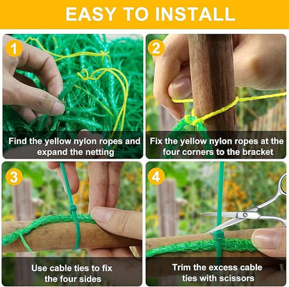 Garden Trellis Netting for Climbing Plants Outdoor, 6.6x16.4 FT Plant Netting for Cucumber, Tomato, 27 Strands Trellis Net with 4x4 Inch Mesh as Vegetable Netting for Grape, Bean, Pond