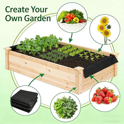 63x114 inch Raised Garden Bed Liner, Non Woven Fabric Liner for Large Veg Trough, Backyard, Patio, Balcony with Bed Liner ，Cuttable Plant Liner with Soil Containment & Water Drainage