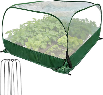 40" x 40" x 20" Pop Up Garden Mesh Plant Cover, Foldable Plant Protector Mesh Plant Enclosure, Outdoor Garden Netting Plant Cover Bird and Pest Protection Guard for Vegetables Fruits Flowers Seedlings