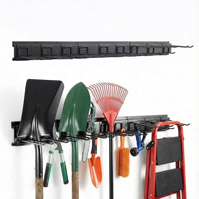 MBQQ Garage Tool Organizer Wall Mounted, 24 Inches Adjustable Garden Tool Organizer Rack,Heavy Duty Yard Tool Organizer