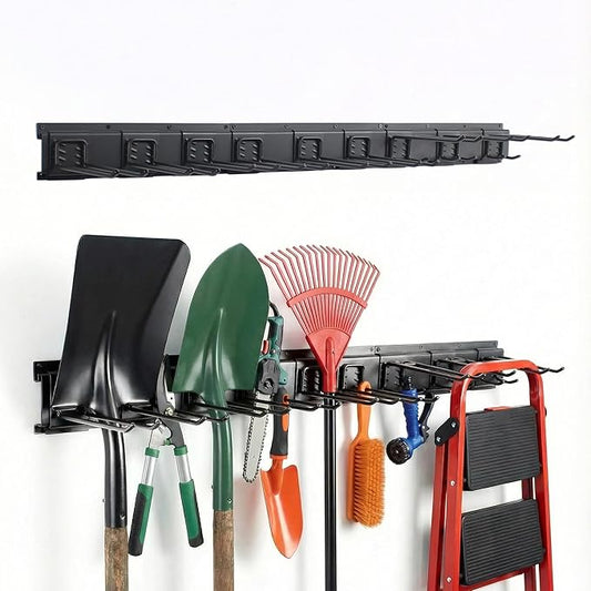 MBQQ Garage Tool Organizer Wall Mounted, 24 Inches Adjustable Garden Tool Organizer Rack,Heavy Duty Yard Tool Organizer