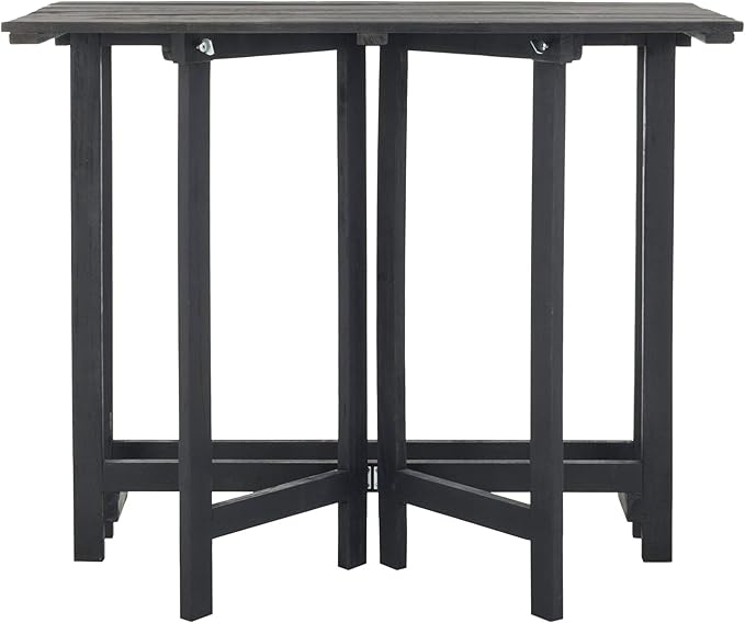 SAFAVIEH PAT6754A Collection Wilton Teak and Navy Balcony Corner Lounge Outdoor Set