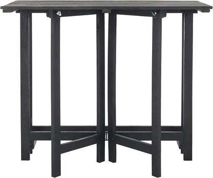 SAFAVIEH PAT6754A Collection Wilton Teak and Navy Balcony Corner Lounge Outdoor Set