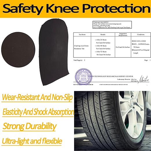 Knee Pads for Work | Made of Genuine Leather and Durable Rubber with Thick Foam Cushion and Adjustable Straps | Floor-Safe Anti-Slip Kneepads for Construction and Mechanical Repair Work Brown