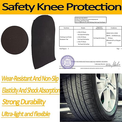 Knee Pads for Work | Made of Genuine Leather and Durable Rubber with Thick Foam Cushion and Adjustable Straps | Floor-Safe Anti-Slip Kneepads for Construction and Mechanical Repair Work Brown