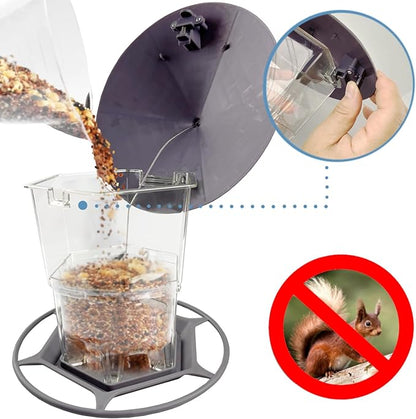 Bird Feeders for Outdoors 2 Pack, Adjustable Sturdy Wire and Roof, Plastic Bird Feeder for Garden, Backyard, Terrace