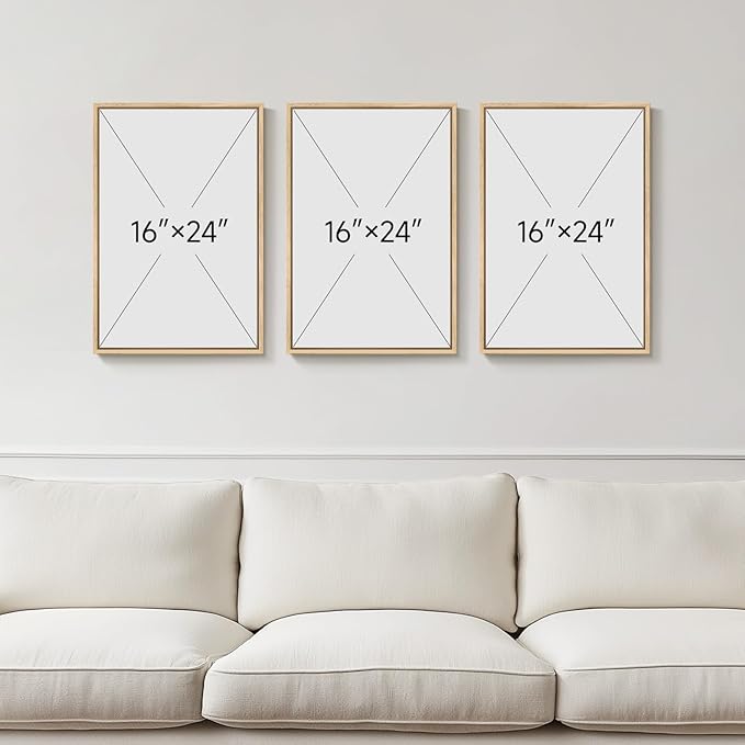 Framed Green and Beige Abstract Wall Art Set of 3, Modern Neutral Canvas Prints Paintings Artwork for Walls, Minimalist Abstract Pictures for Bedroom Dining Room Living Room Wall Decor 16x24 In