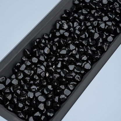 Mr. Fireglass 10 Pounds Blended Fire Glass Diamonds for Fireplace Fire Pit & Lanscaping - 1 inch High Luster Onyx Black Fire Rocks (Pack of 2)