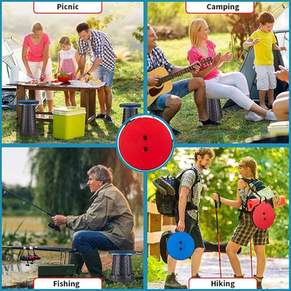 Boreeman Upgraded Folding Stool Lightweight Yet More Sturdy with Load Capacity 400lbs Portable Collapsible Stool for Camping Fishing Hiking BBQ (Blue)