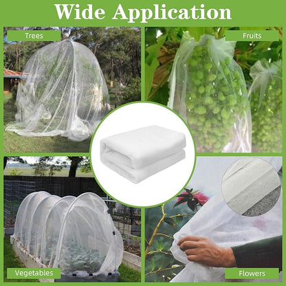 10 x 33FT Garden Mesh Netting, Ultra Fine Mesh Protection Netting Plant Covers Greenhouse Row Cover Raised Bed Screen Barrier Net for Vegetable Fruits Flowers Trees Crops, White