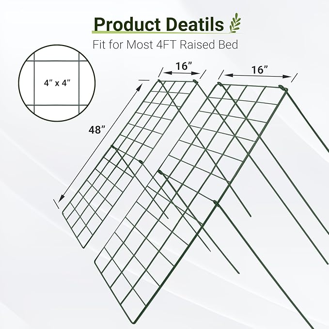 Cucumber Trellis for Garden - 4 Pack, 48" L x 16" W Garden Trellis for Climbing Plants Outdoor with Support Structures, A Frame Trellis for Climbing Vegetables Peas, Vine, Bean