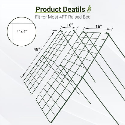 Cucumber Trellis for Garden - 4 Pack, 48" L x 16" W Garden Trellis for Climbing Plants Outdoor with Support Structures, A Frame Trellis for Climbing Vegetables Peas, Vine, Bean