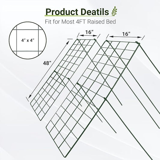 Cucumber Trellis for Garden - 2 Pack, 48" L x 16" W Garden Trellis for Climbing Plants Outdoor with Support Structures, A Frame Trellis for Climbing Vegetables Peas, Vine, Bean