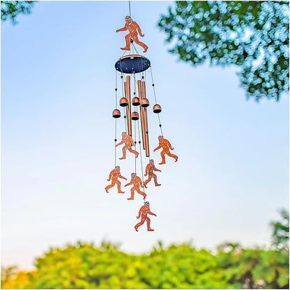 Bigfoot Wind Chimes for Outside,Big Foot Sasquatch Gifts for Men Women/Memorial Gifts/Birthday Gift Metal windchimes Outdoors/Indoors,Garden Decor,Patio,Home,Porch,Yard Decoration
