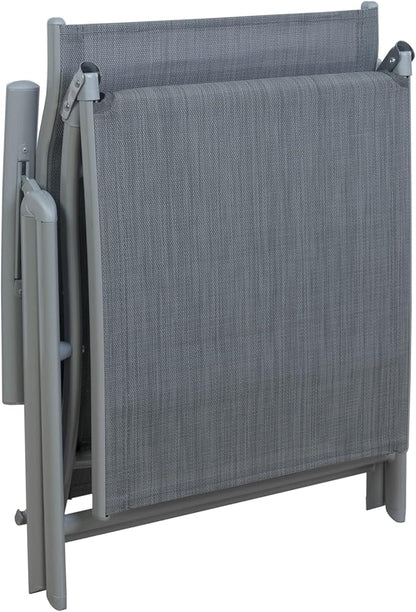 Kozyard Cozy Aluminum Reclining Lounge Chair - Perfect for Beach, Yard, Pool, Deck, and Patio - Outdoor Chaise Lounge with Drink Holder, Weather Free, Adjustable - Assemble-Free (1 Pack, Grey)