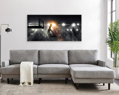 Muolunna BK06698 Basketball Sports Canvas Wall Art Picture 1 Panel Sports Painting Art Prints For Living Room Boys Room Office Wall Decor Artwork