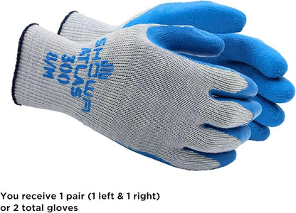 SHOWA Atlas 300 Original 1994 Crinkle Grip Work Gloves,for Construction, Landscaping, Gardening, & Masonry