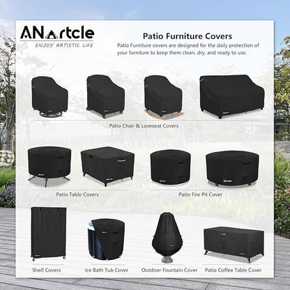 Rocking Chair Covers for GCI Outdoor 37072 Chair, Freestyle Rocker, Waterproof Heavy Duty Camping Chair Covers (26 W x 27 D x 34 H Inches) Black