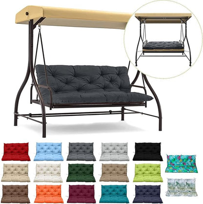 Replacement Cushions for Swing, Waterproof Porch Swing Cushion, 2-3 Seat Replacement Swing Seat Cushion with Backrest and Ties for Patio Backyard Porch Garden(Dark Grey 40 * 60 in)