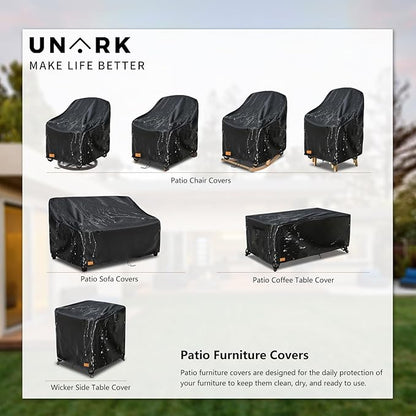 Outdoor 3-Seater Sofa Cover,Heavy Duty Patio Furniture Covers Waterproof, 76W x 33D x 32H Inches Outdoor Couch Cover Waterproof Couch Covers for Outdoor Furniture,Black