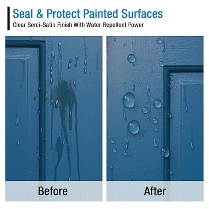 Rain Guard Paint Sealer Concentrate SP-9002 | Makes 2 Gallon | Protects Painted Concrete, Wood, Stone | Silane/Siloxane Acrylic Waterproofer | UV Resistant | Fast Drying | Semi-Satin Finish
