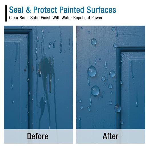 Rain Guard Paint Sealer Spray 16 oz | Ready to Use | Protects Painted Concrete, Wood, Stone | Silane/Siloxane Acrylic Waterproofer | UV Resistant | Fast Drying | Semi-Satin Finish