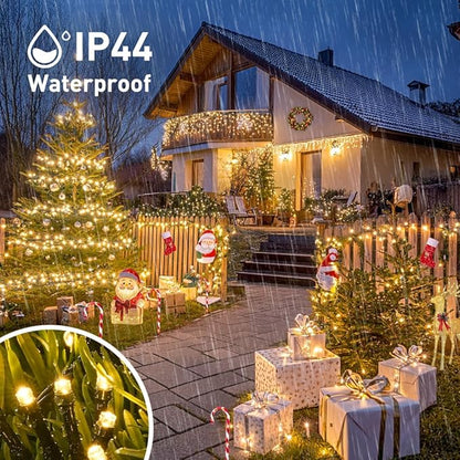 JMEXSUSS 2 Pack Solar Christmas Lights Outdoor, Total 400 LED 151FT Solar String Lights Outdoor Waterproof, 8 Modes Warm White Christmas Light for Outside Patio Yard Tree Garden Xmas Decorations