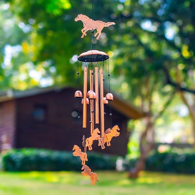 Horse Wind Chimes for Outside,Horse Gifts for Women Men/Memorial Gift/Sympathy Gift/Birthday Gifts Metal windchimes Outdoors/Indoors,Garden Decor,Patio,Home,Porch,Yard Decorations