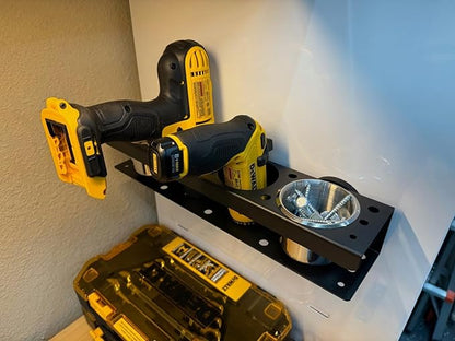 ULIBERMAGNET Power Tool Organizer Rack,Magnetic Heavy Duty Drill Holder,Wall Mount Metal Tool Rack with Screwdriver,Cordless Drill,Screw,Nail Storage,Utility Rack for Warehouse,Garage,Toolbox