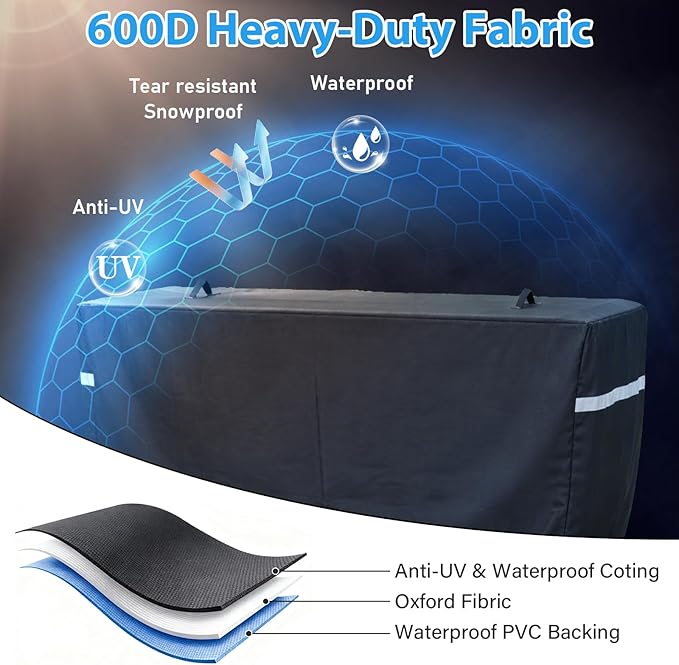 Utheer Grill Cover for Royal Gourmet 4/6/8 Burner Gas Grill & Griddle, Upgraded Full-Length Heavy-Duty 600D Waterproof Outdoor Cover, Fits PD4001/GB4000P /GD402/GB8000/GD401/GB8003/GB4001