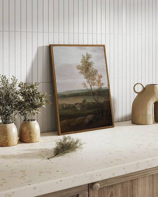 InSimSea Framed Canvas Prints Art Vintage Decor, Rural Farmhouse Scenery Home Wall Decor Countryside Landscape Paintings, Wall Art for Living Room, Dining Room, 12"x16"