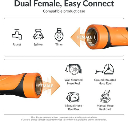 Giraffe Tools Garden Hose 5/8", Water Hose Heavy Duty, Flexible, Lightweight Hybrid Hose with Swivel Handle, 3ft Female to Female Fittings, Burst 600 PSI, Short Leader Hose