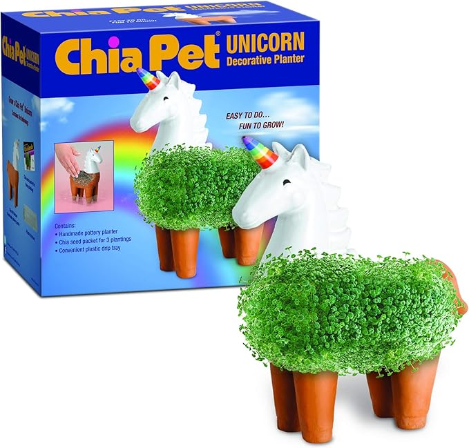 Chia Pet Unicorn Decorative Pottery Planter, Easy to Do and Fun to Grow