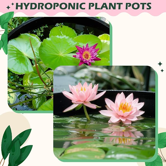 2 Pcs 13.8 Inch Lotus Bowl Planter Large Water Lily Pots Succulent Hydroponic Bowl Pot Flower Planting Pot for Outdoor Indoor Plant Mini Fish Pond No Drainage Hole(Gray)