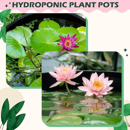 2 Pcs 13.8 Inch Lotus Bowl Planter Large Water Lily Pots Succulent Hydroponic Bowl Pot Flower Planting Pot for Outdoor Indoor Plant Mini Fish Pond No Drainage Hole(Gray)