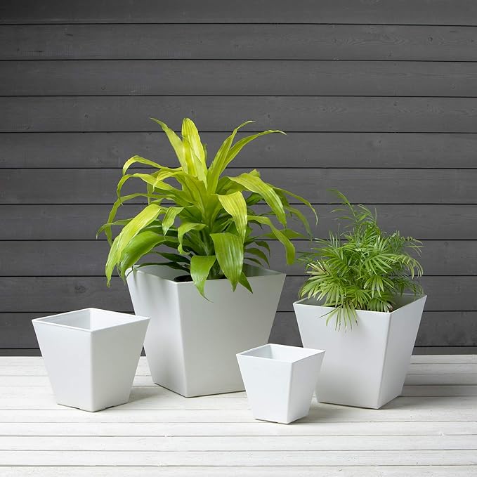 Novelty Artstone 35122 Ella Square Planter, White