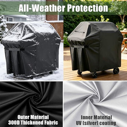 Grill Cover, 48-inch Heavy Duty Oxford Outside Waterproof Grill Covers, Dust-Proof Windproof UV Resistant BBQ Gas Cover Fit Most Brands Char Broil, Weber, Brinkmann, Holland