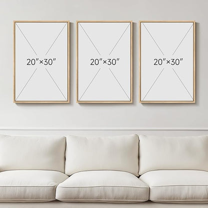 Large Framed Green and Beige Abstract Wall Art Set of 3, Modern Neutral Canvas Prints Paintings Artwork for Walls, Minimalist Abstract Pictures for Living Room Dining Room Bedroom Wall Decor 20x30 In