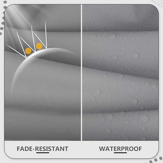 9 Piece Outdoor Patio Waterproof Cushion Covers, Fits 4-Seat Wicker Rattan Sectional Couch Chair Furniture Cover Replacement Set - Fade-Resistant Patio Cushion Covers with Zipper